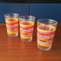 3 Striped juice glasses